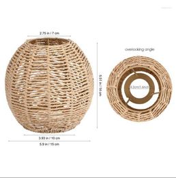 Pendant Lamps 2 Pcs Decorate Weave Light Bulb Cage Guard Cover Rattan Lamp Basket Lampshade Decorative Bulbs