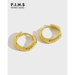 Hoop Huggie F. I.N.S Korea S925 Sterling Silver Earrings INS Simple Design Irregular Conical Small Hoop Earrings Women's Accessories 230725