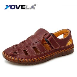 Sandals Summer Genuine Leather Men Sandals Leisure Beach Men Shoes High Quality Non-slip Breathable Sandals The Men's Sandals Big Size47 230725