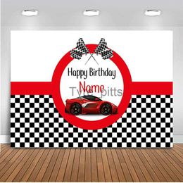 Background Material Birthday Background Racing Happy Birthday Red Racing Boys Customised Racing Children's Party Decoration Background Photo x0724