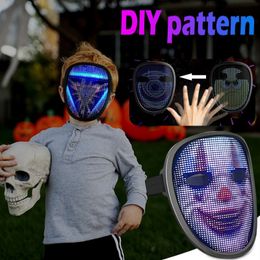 Face Transforming LED Face Mask with Gesture Control Kids Glow Mask, Coolest Light Up Mask for Costume Cosplay Party Masquerade