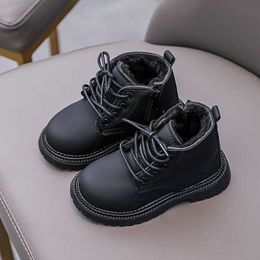 Boots Boots Autumn Winter for Kids Leather Shoes Thicken Warm Girl Snow Boot Cotton Boy Sneakers 221107 Z230726