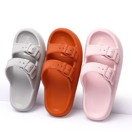 Soft Slippers for Women Summer Thick Sole Outwear Couple Anti slip EVA New Double breasted Slippers Men summer shoes