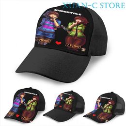 Ball Caps Undertale Mercy Or Fight Basketball Cap Men Women Fashion All Over Print Black Unisex Adult Hat