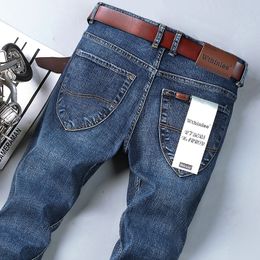 Herren Jeans Mode Business Casual Stretch Slim Klassische Hose Denim Hosen Männlich Schwarz Blau 230725