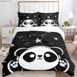 Cute Panda Duvet Cover Cartoon Kawaii Comforter Bedding sets Soft Quilt Cover and cases for Teens Single/Double/Queen/King L230704