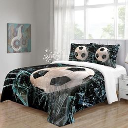 Bedding Sets 3d Pint Custom Kids Soccer Black Cool Football Design Childern With Pillowcase For Bedclothes Duvet Cover