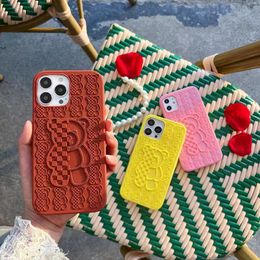 Designer Fashion Pop Bear phone case 14 13 pro max 11 12 12Pro 14plus 7 8 plus x xs xr Luxury top silicone case