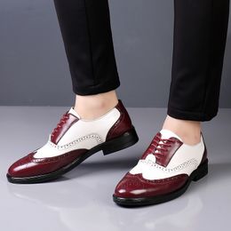 Dress Shoes Leather Brogues Men Big Size Fashion Wedding Party Italian Designer Male Drivng Formal Lace Up Oxfords 230725