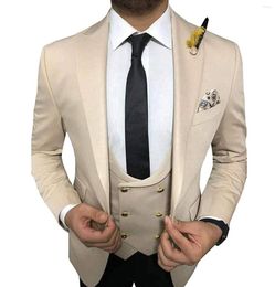 Men's Suits Single Breasted Men Slim Fit Tuxedo 3 Pieces Wedding Groom (Jacket Vest Pants) Formal Italian Fashion Custom Costume