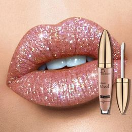 Lipstick 18 Colors Diamond Shimmer Glitter Lip Gloss Matte To Liquid Waterproof Pearl Colour Make Up 230725