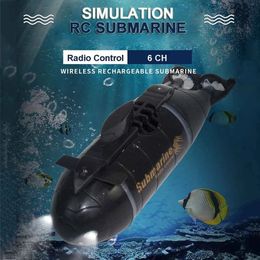 Electric/RC Boats Funny Mini RC Submarine Under Water Model Electric Ultrafast Wireless Remote Control Fishing Boat Simulation Gifts Toys Boys 230724