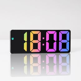 Cyfrowy budzik LED Cyfrowy Zegar Elektroniczny Clock Bedside Cock Prosty i modny olśniewający duży zegar na ekranie