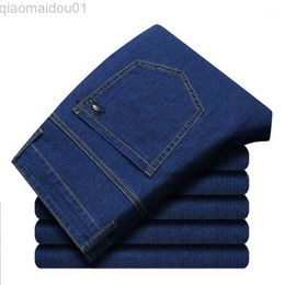 Men's Jeans Men's Jeans Spring And Summer Stretch Thin Simple Casual Straight-leg Pants/classic Dark Blue Large Size Brand L230725
