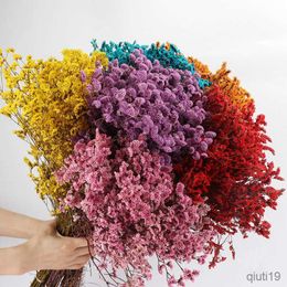 Dried Flowers 40-45cm Crystal Grass Eternal Life Flowers Real Forever Dried Lover Grass Branch Arrangement For Home Wedding Decoration Display R230725