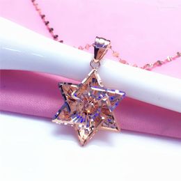 Chains Russia 585 Women's Sparkling Atmosphere Purple Gold Five Point Star Pendant Fashion Color