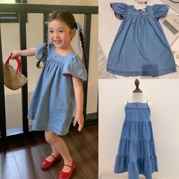 Girl Dresses 2023 Summer Kids Dress Brand Design Girls Cute Denim Baby Child Fashion Outfits Clothing