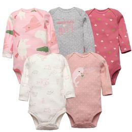 Rompers born Baby Bodysuits Long Sleeve Girl Jumpsuit 2023 Unisex 5 pack Cotton Boy Clothes Cartoon Infantil Clothing 230724