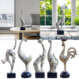 Decorative Objects Figurines Creative Modern Animal Modelling Resin Statue Living Room Office Nordic Desktop Ornaments Crafts Home Decor Gifts Drop 230724