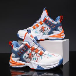 2023 High Top Children Basketball Shoes Breathable Mesh Kids Professional Basketball Sneakers Anti-slip Anti-shock Boys Sneakers