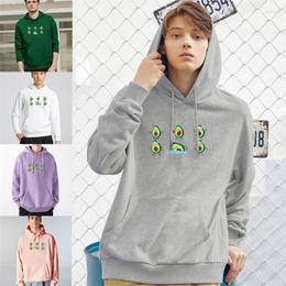 Men's Hoodies Fashion Sweatshirt Hip Hop Mens Avocado Print Pullover Streetwear Casual Clothes Clothing Tops Korean Harajuku
