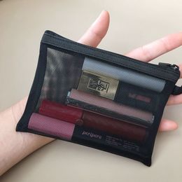 Simple Fashion Mesh Cosmetic Bag For Women S/M/L Set Makeup Bag Lipstick Bag Travel Organizer Makeup Organizer Cosmetics Pouch