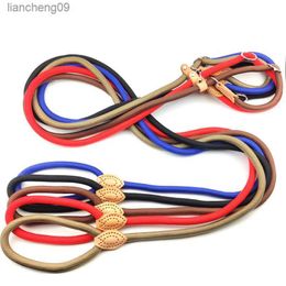 Dog Chain Leash Large and Medium Puppy Pet Length 1.5m Slide Rope Lead Heavy Duty Braided Adjustable Ring Collar Training Leash L230620