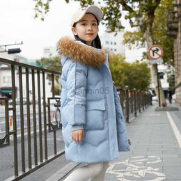 Down Coat Children Duck Down Jackets for Girl 2023 Winter Warm Hooded Girl Long Coat Outerwear Kids Snowsuits Teenage Outfits Parkas 4-13Y HKD230725