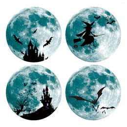 Wall Stickers Halloween Luminous Moon Witch Glow Decor Self-adhesive Fluorescent Decoration Ingenious