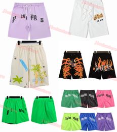 Mens Shorts Tasarımcı Erkekler Kadın Palmiye Melek Kısa Pantolon Mektup Baskı Şeridi Dokunma Sıradan Beş Noktalı Giysiler Yaz Plaj Melekleri Giyim Asya Boyutu S-XL