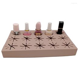 Storage Boxes Lipstick Box Silicone 15 Slots Cosmetic Organizer Stand Makeup Display Case For Brush Lip Eye Stick