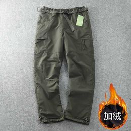 Men's Pants Men s Pants 6XL Thick Waterproof Warm Fleece Cargo Men Winter Outdoor Plus Velvet Multi pockets Loose Straight Casual Overall Trousers 230107 Z230726