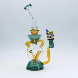 11 inch amber Glass Bong Water Pipe smoking pipe hookah with Lizard bowl with free quartz banger