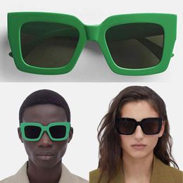 Classic square sunglasses BV1212 acetate square sunglasses for womens designers UV400 Sunglasses with green frames for mens fashionable beach glasses