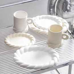 Plates Simple Ceramic Storage Tray Creative Jewellery Watch Key Fruit Dessert Plate Living Room Decoration Accessories