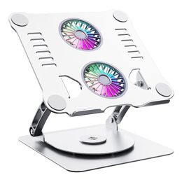 Tablet PC Stands RGB Light Laptop Stand With Cooling Fan For iPad Tablet Bracket IPad Notebook Holder Support Macbook Gaming Laptop