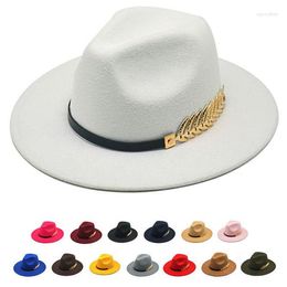 Berets Fedora Hat Leaf Belt Felt Caps Jazz Wool Cap Women Men Unisex Adult Panama Trilby Hats
