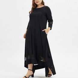 Casual Dresses Plus Size T Shirt Women Spring Summer O-Neck Three Quarter Sleeve Loose Long Dress Oversized Vestido 5XL