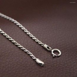 Chains Solid 925 Sterling Silver 1.5mm Rope Link Chain Necklace 19.7inch-27.56inch