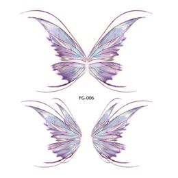 1Pcs Cartoon Flowers Temporary Tattoo Wings Butterfly Sticker for Fashion Women Girls Body Finger Art Waterproof Tattoo