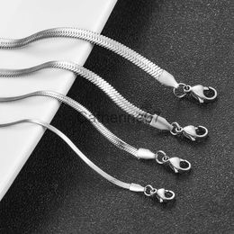 Pendant Necklaces Stainless Steel Snake Blade Necklace Golden Flat Chain Jewellery Gift DIY Findings Accessories J230809