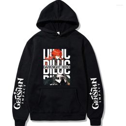 Men's Hoodies Game Genshin Impact Diluc Ragnvindr BenneHoodies Pullover Harajuku Cartoon Logo Print Winter Long Sleeve Casual Sweatshirt