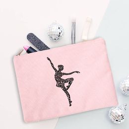 Female Dancer Best Gift Women Makeup Pouch Purse Canvas Cosmetic Cases Bags Handbag Lipstick Storage Organizer Pencil Case