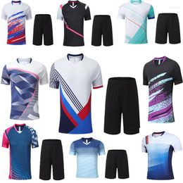 Men's Tracksuits Badminton Suit And Women's Tennis Short Sleeve Sportswear Table T-shirt Shorts