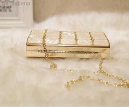 Evening Bags Golden bag female 2022 new crystal diamond dinner banquet holding one shoulder messenger small square bag trendy fashion clutch bag 05 Z230725