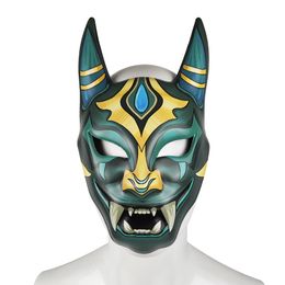 Anime Genshin Impact Xiao Mask Japanese Ghost Hannya Halloween Masquerade Cosplay Party Horror Women Men Makeup Props Mask