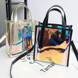 Evening Bags Luxury Band Women PVC Shoulder Bag Fashion Transparent Clear Handbag Messenger Jelly Candy Color Crossbody Tote Purse 230724