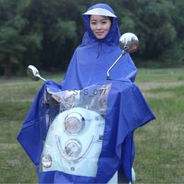 Raincoats Behogar Universal Waterproof Hooded Raincoat Rain Cape Coat Poncho for Mobility Scooters Motorcycle Motorbikes Bicycle Blue x0724