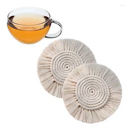 Table Mats Handmade Cotton Braid Macrame Cup Pad Bohemia Style Nonslip Insulation Tablecloth Mat For Kitchen Tovagliette