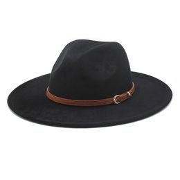 Women Vintage Suede Felt Fedora Hat Panama Western Cowboy Hat Winter Gentleman Formal Men Cap chapeu feminino